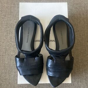 Costume National black leather sandals